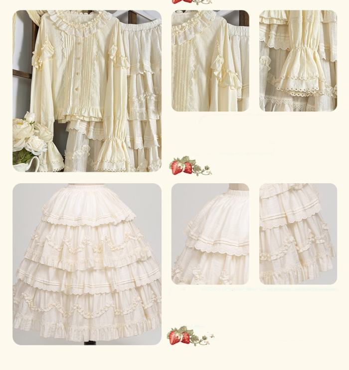 Sweetheart Rabbit Berry Lolita Blouse Petticoat and Headdress