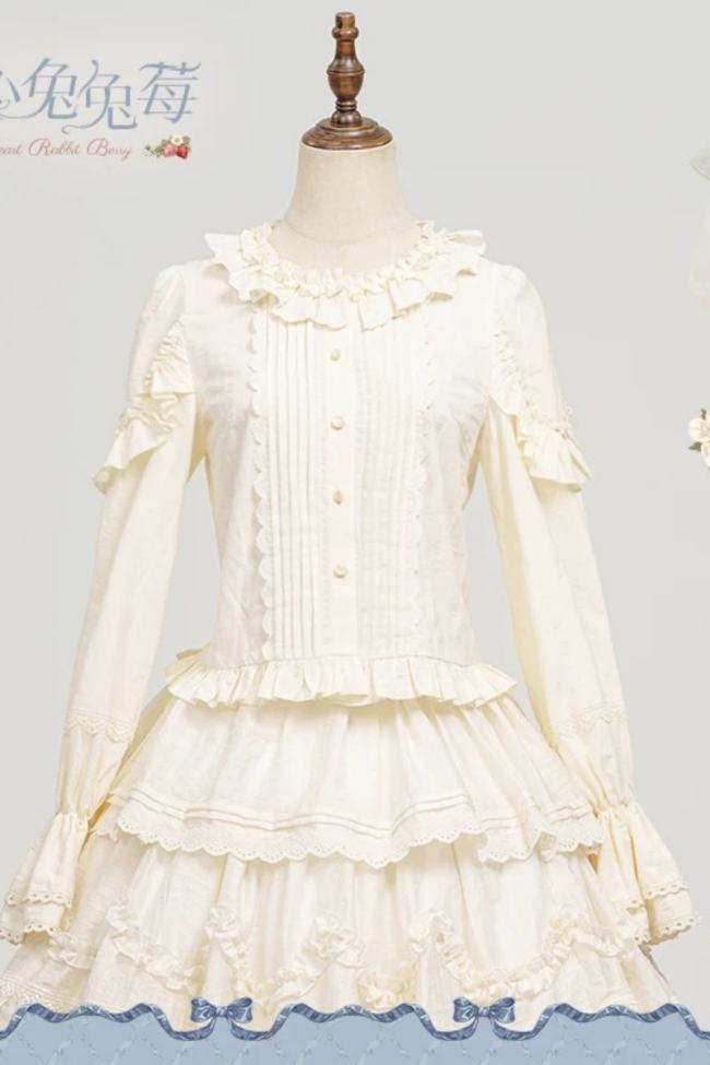Sweetheart Rabbit Berry Lolita Blouse Petticoat and Headdress