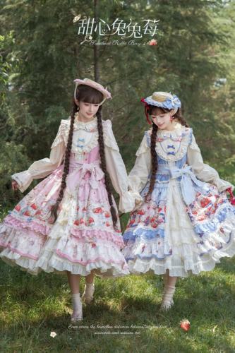 Sweetheart Rabbit Berry Prints Lolita JSK and OP