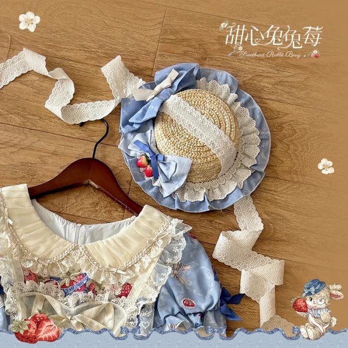 Sweetheart Rabbit Berry Lolita Blouse Petticoat and Headdress