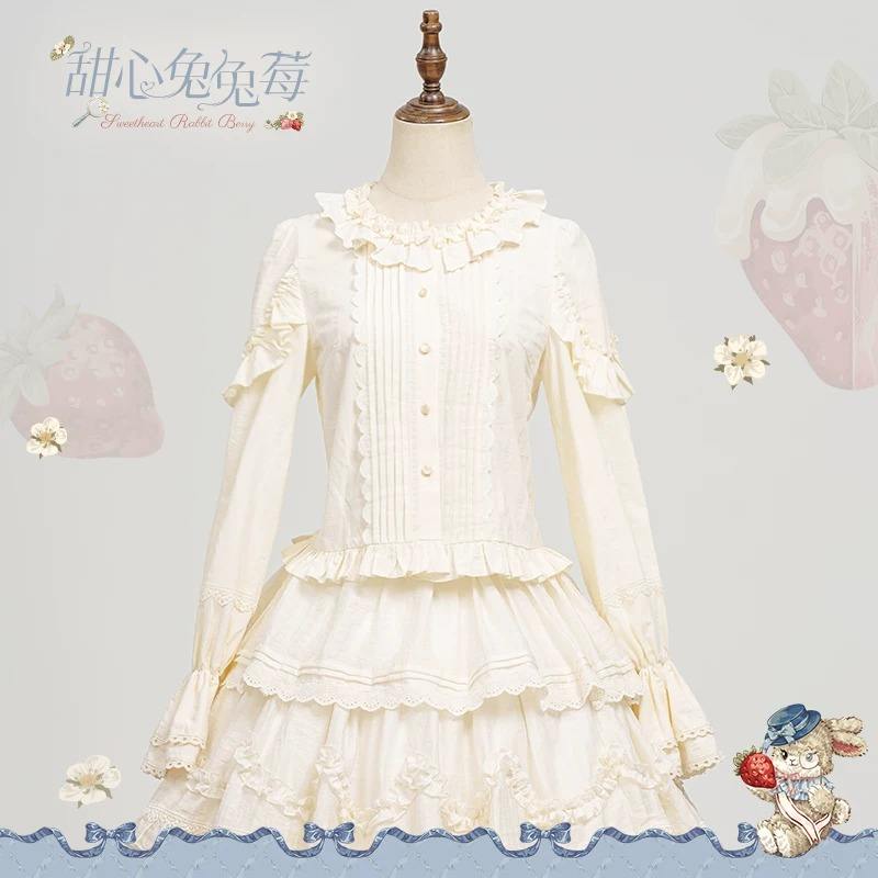 Sweetheart Rabbit Berry Lolita Blouse Petticoat and Headdress