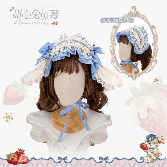 Sweetheart Rabbit Berry Lolita Blouse Petticoat and Headdress