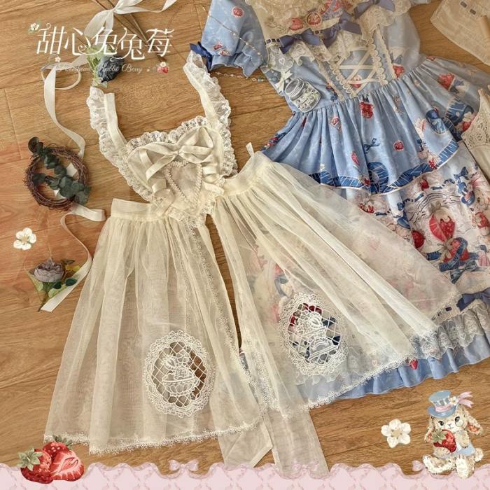 Sweetheart Rabbit Berry Lolita Blouse Petticoat and Headdress