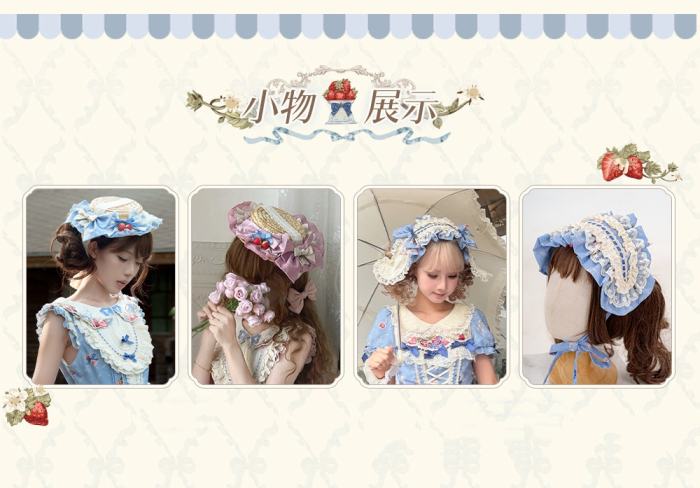 Sweetheart Rabbit Berry Lolita Blouse Petticoat and Headdress