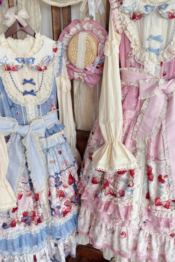 Sweetheart Rabbit Berry Prints Lolita JSK and OP