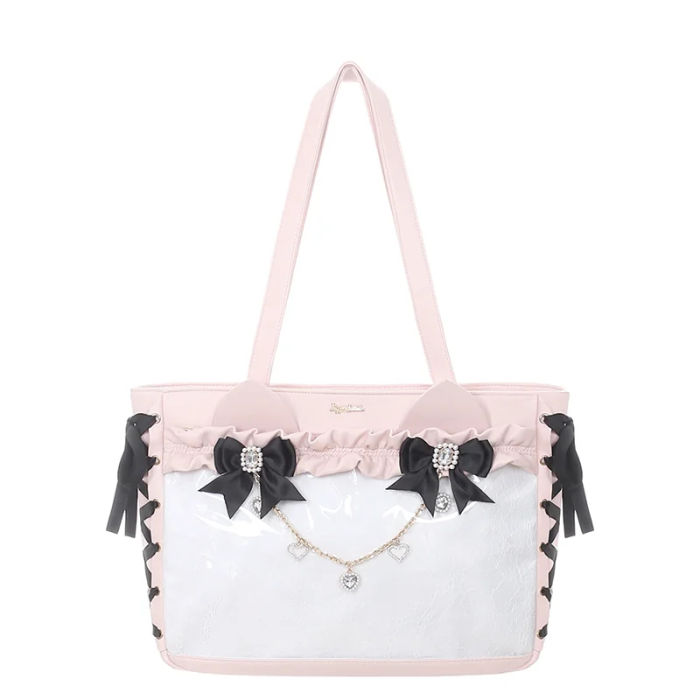 Puppet Bombs Ruffled Trims Bows Handheld Ita Bag
