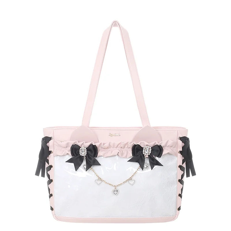 Puppet Bombs Ruffled Trims Bows Handheld Ita Bag