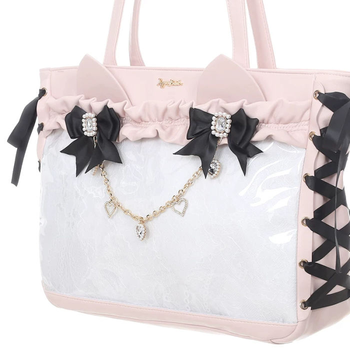 Puppet Bombs Ruffled Trims Bows Handheld Ita Bag