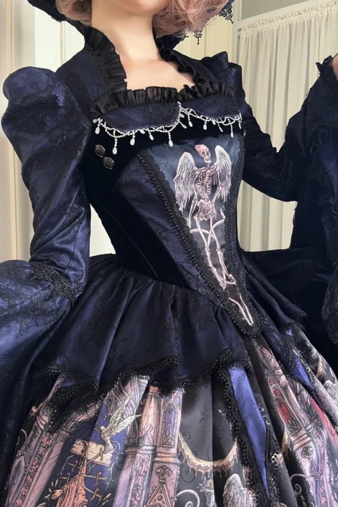 Hyq Rose Church Gothic Lolita Top Skirt and Witch Hat