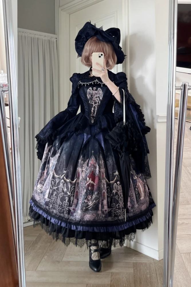 Hyq Rose Church Gothic Lolita Top Skirt and Witch Hat
