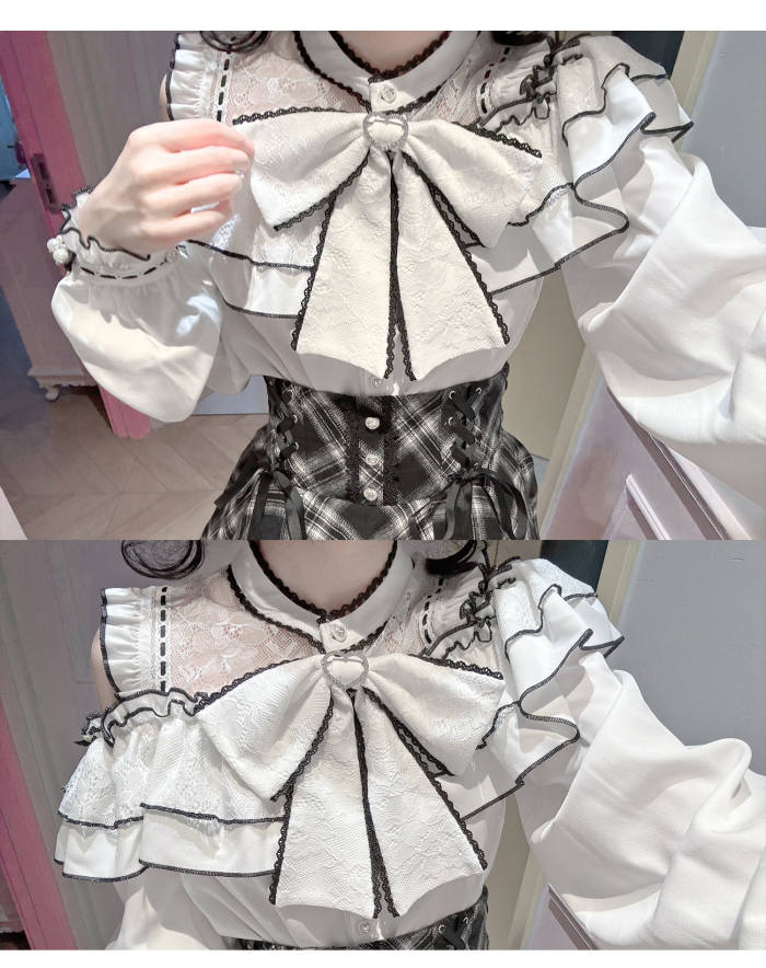 Yoshiki Plaid Lover Plus Size Retro Girly Top and Skirt