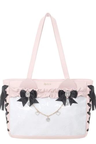 Puppet Bombs Ruffled Trims Bows Handheld Ita Bag