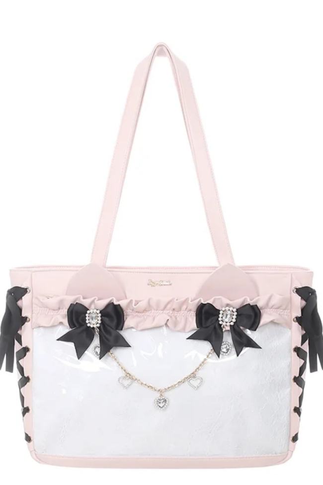 Puppet Bombs Ruffled Trims Bows Handheld Ita Bag