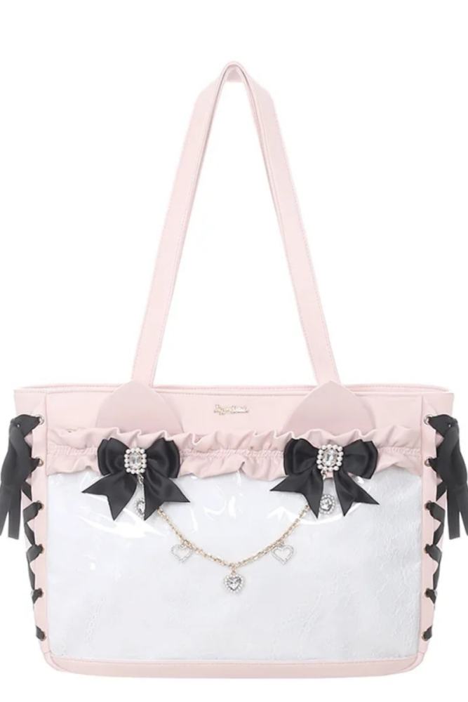 Puppet Bombs Ruffled Trims Bows Handheld Ita Bag