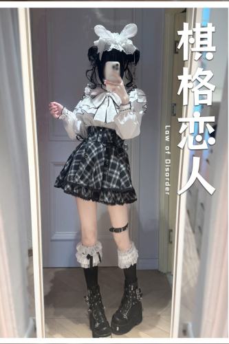 Yoshiki Plaid Lover Plus Size Retro Girly Top and Skirt