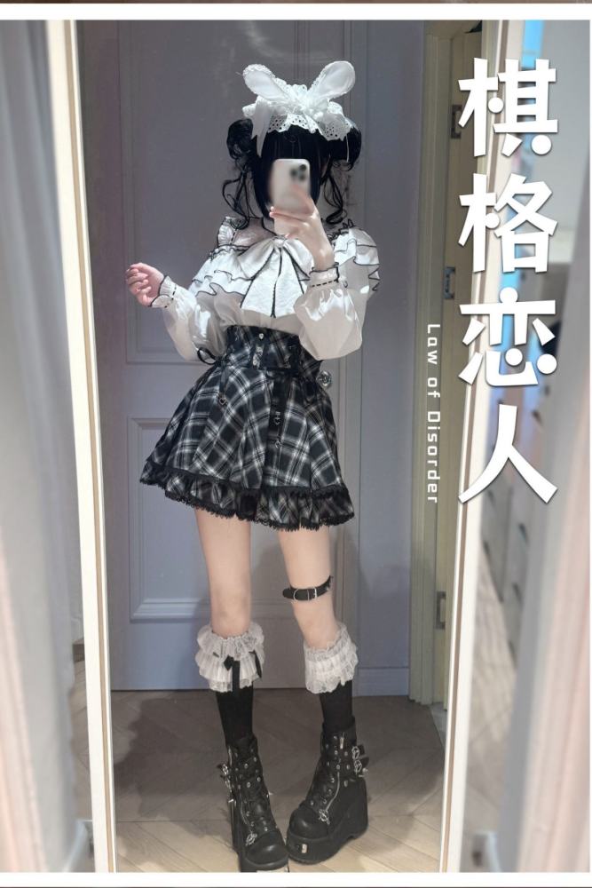 Yoshiki Plaid Lover Plus Size Retro Girly Top and Skirt