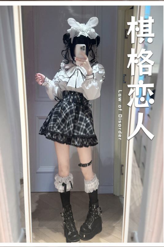 Yoshiki Plaid Lover Plus Size Retro Girly Top and Skirt