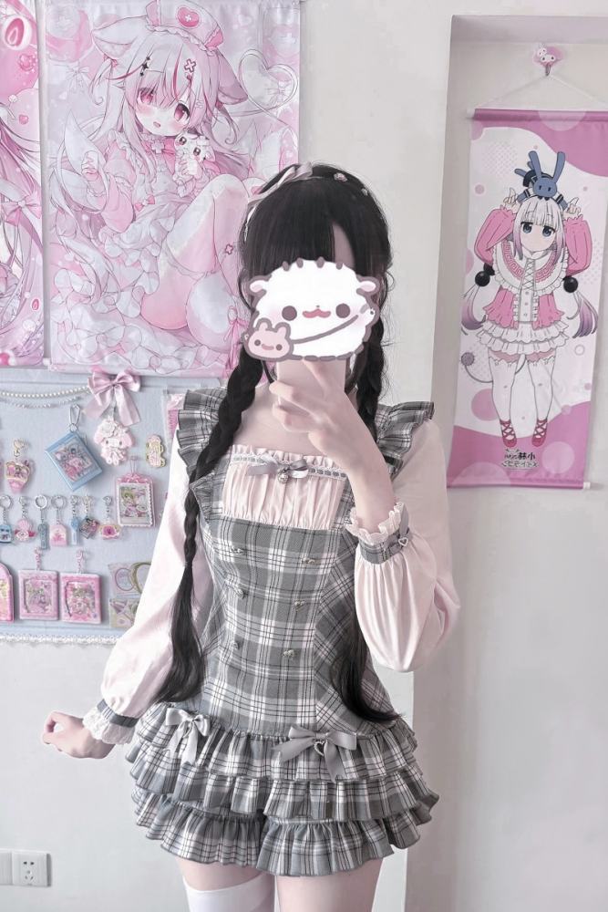Ekomi Stripes Sweetheart Jirai Kei Dress