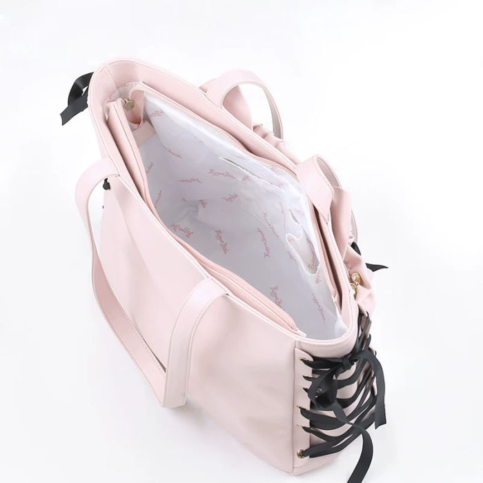 Puppet Bombs Ruffled Trims Bows Handheld Ita Bag