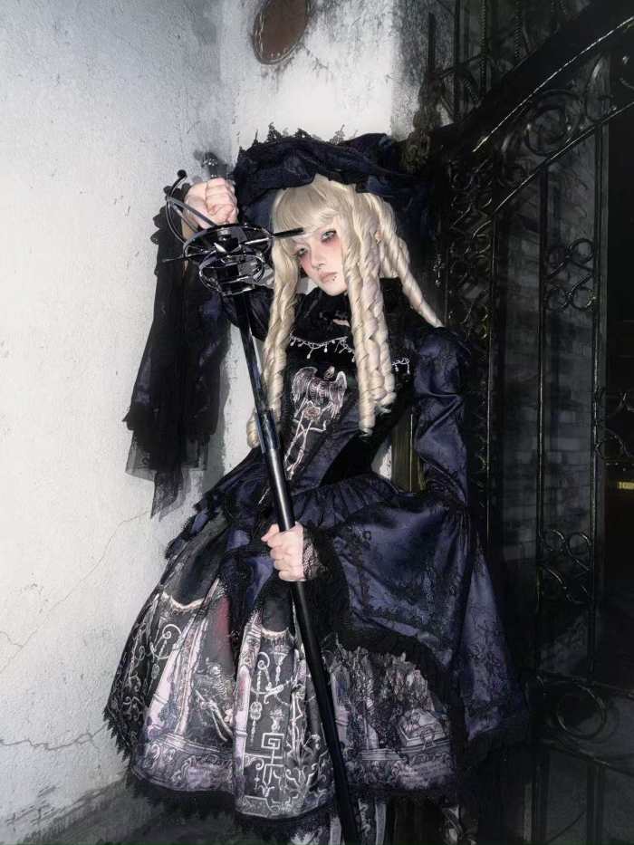 Hyq Rose Church Gothic Lolita Top Skirt and Witch Hat