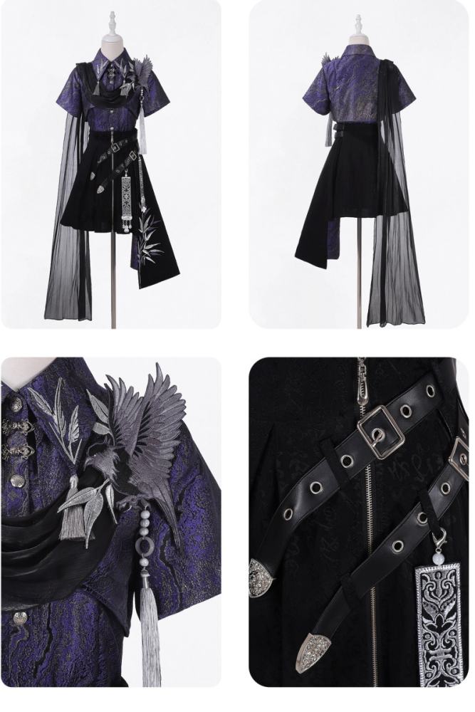 Unchartde Stars Collaborated The Ink Crow and Hanfu Top and Skirt