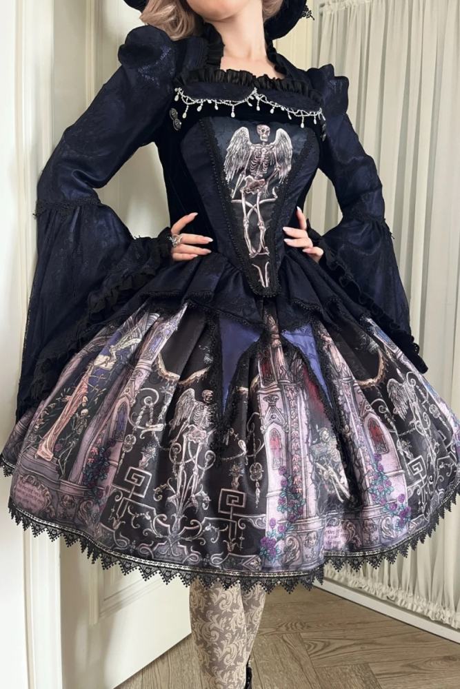 Hyq Rose Church Gothic Lolita Top Skirt and Witch Hat