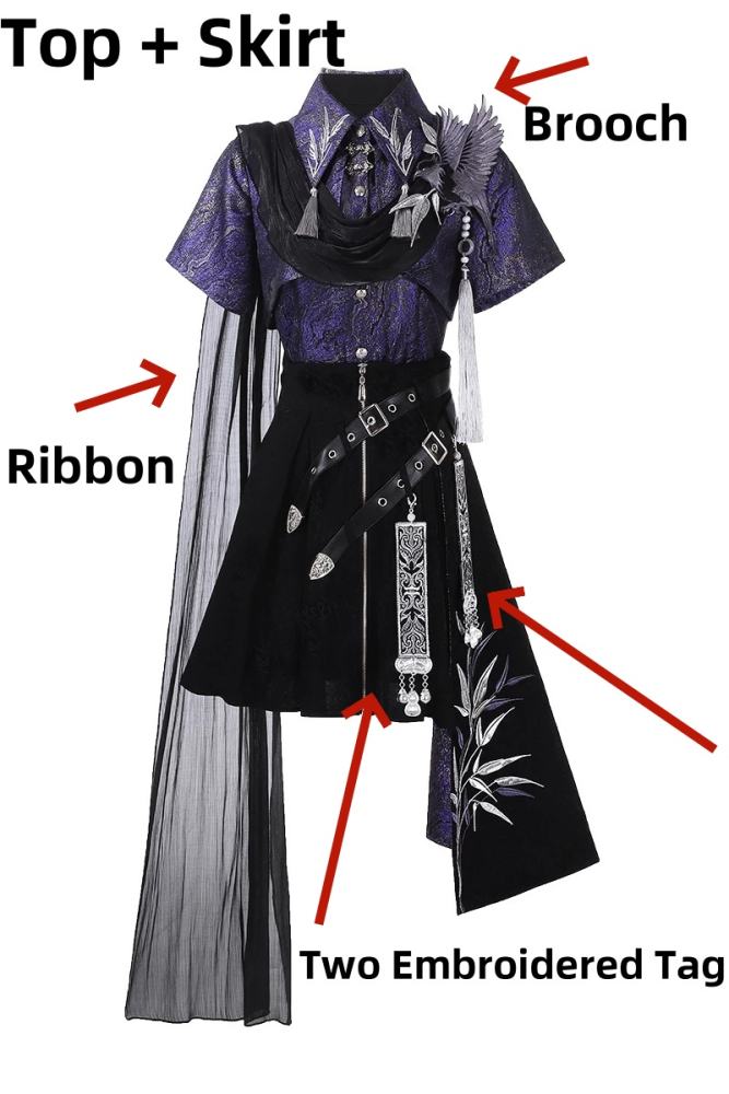 Unchartde Stars Collaborated The Ink Crow and Hanfu Top and Skirt