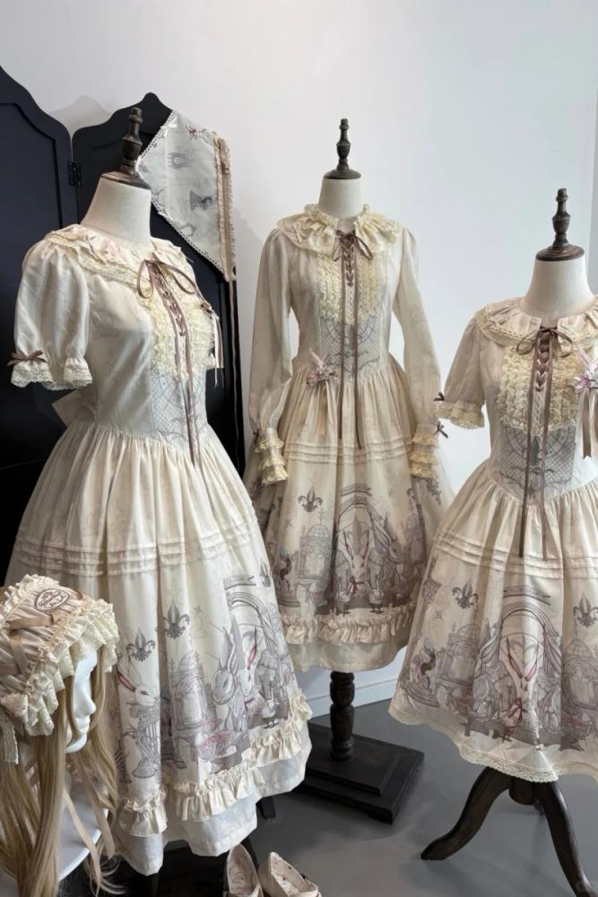 Ruin Berry ～Rabbit Palace～ Prints Lolita Short and Long OP