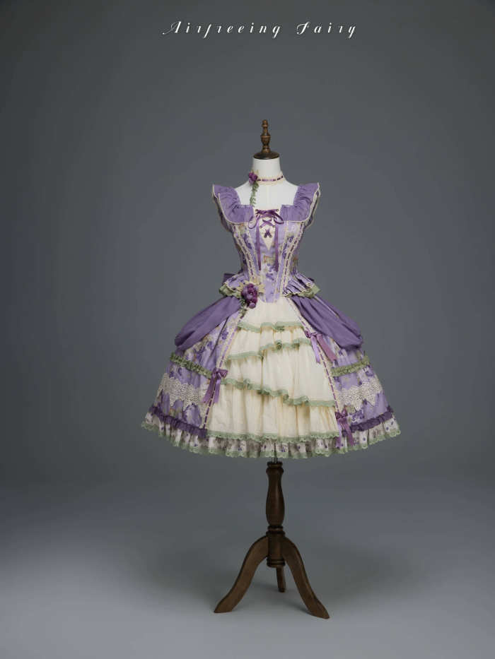 Airfreeing Fairy Merlot Girl Manor Lolita OP Top and Skirt