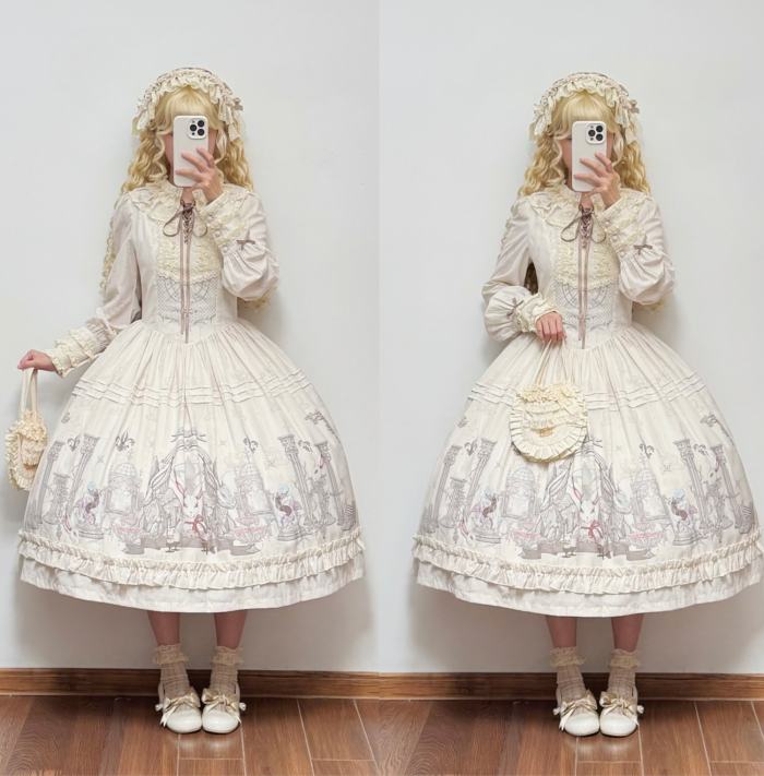 Ruin Berry ～Rabbit Palace～ Prints Lolita Short and Long OP
