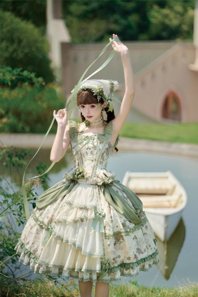Airfreeing Fairy Merlot Girl Manor Lolita OP Top and Skirt
