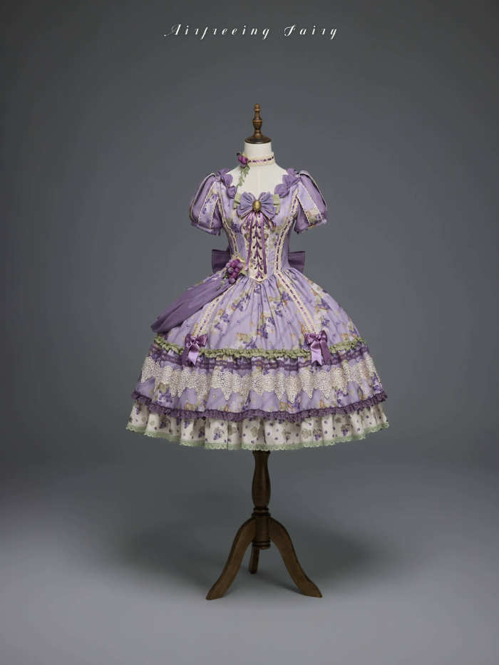Airfreeing Fairy Merlot Girl Manor Lolita OP Top and Skirt