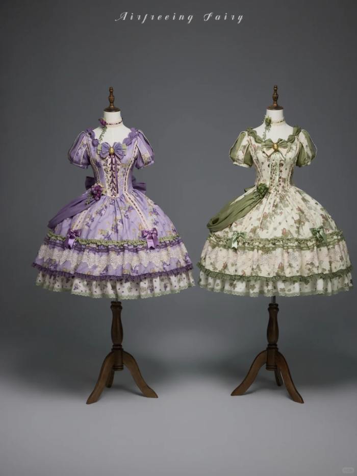 Airfreeing Fairy Merlot Girl Manor Lolita OP Top and Skirt