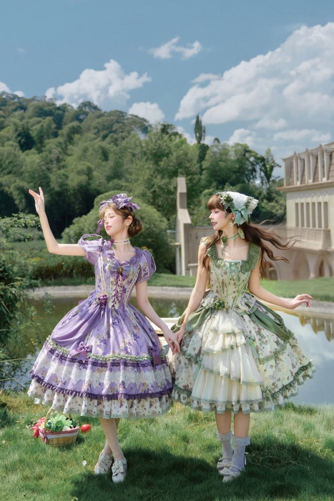 Airfreeing Fairy Merlot Girl Manor Lolita OP Top and Skirt