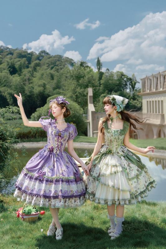 Airfreeing Fairy Merlot Girl Manor Lolita OP Top and Skirt
