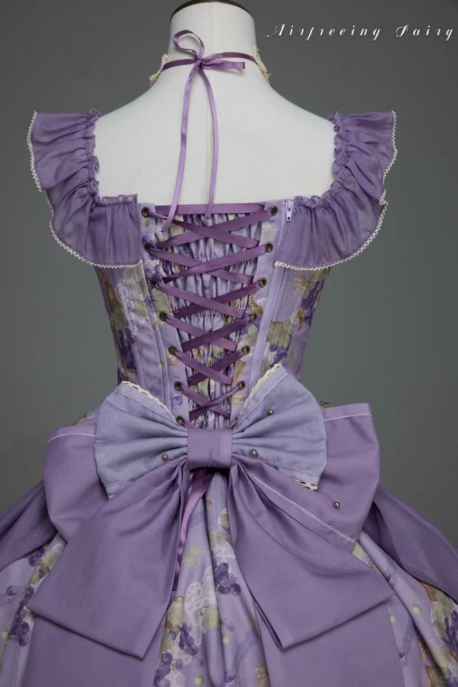 Airfreeing Fairy Merlot Girl Manor Lolita OP Top and Skirt