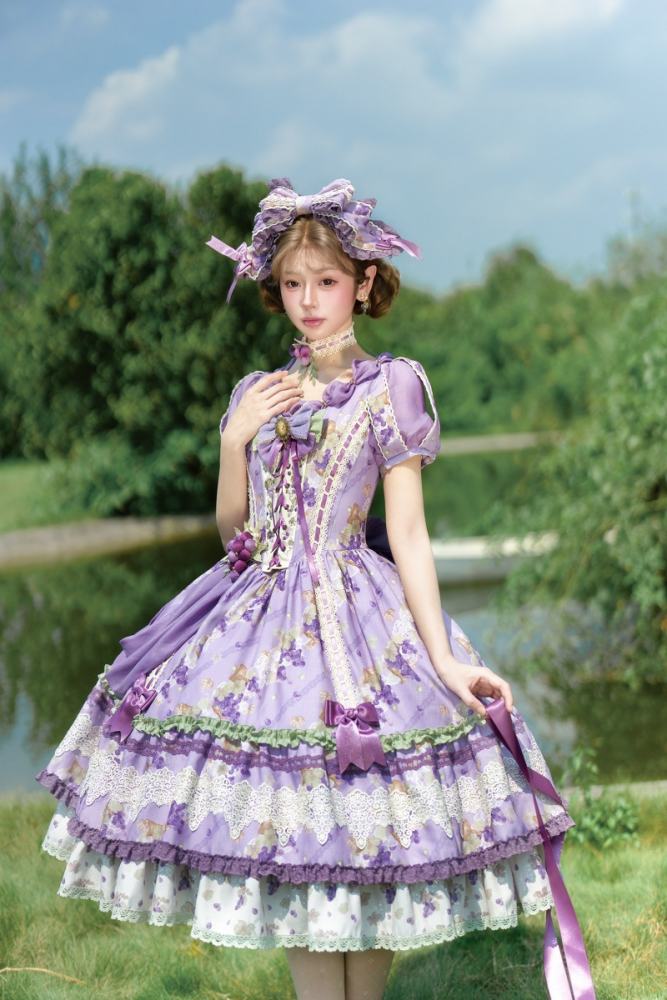 Airfreeing Fairy Merlot Girl Manor Lolita OP Top and Skirt