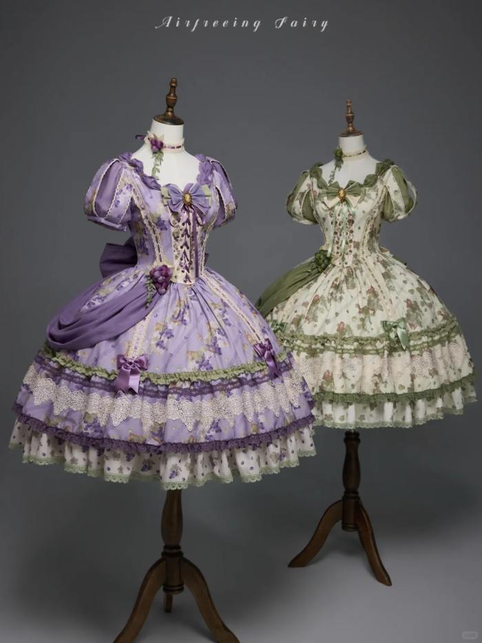 Airfreeing Fairy Merlot Girl Manor Lolita OP Top and Skirt