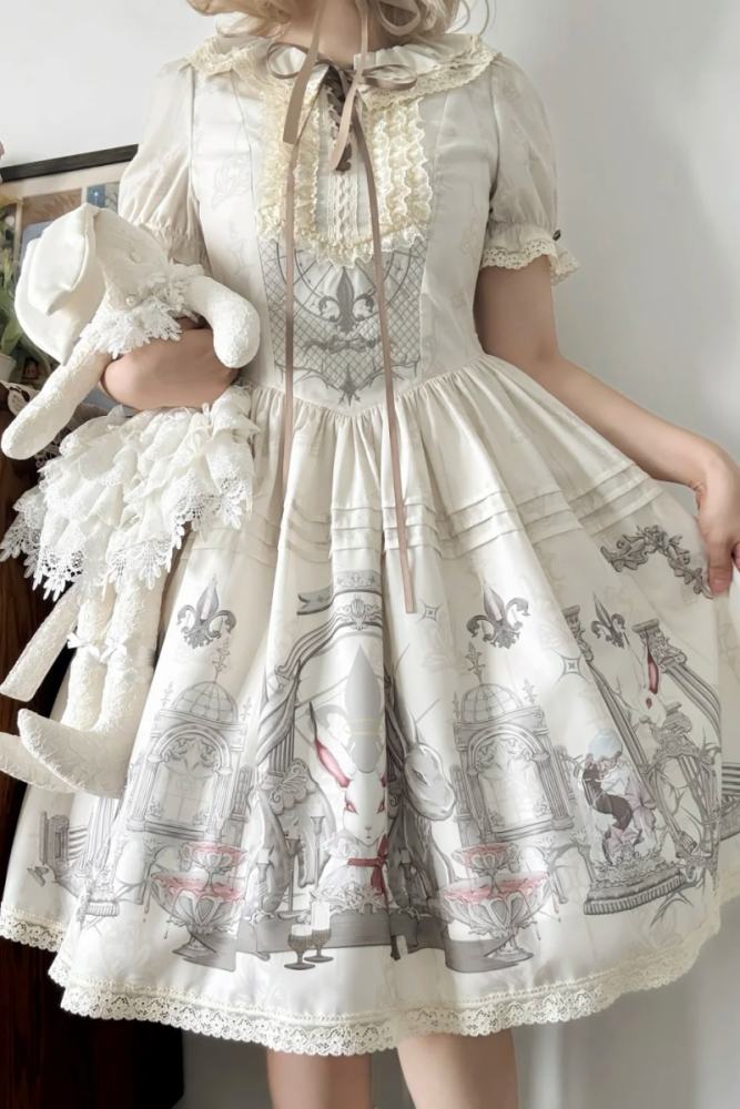 Ruin Berry ～Rabbit Palace～ Prints Lolita Short and Long OP