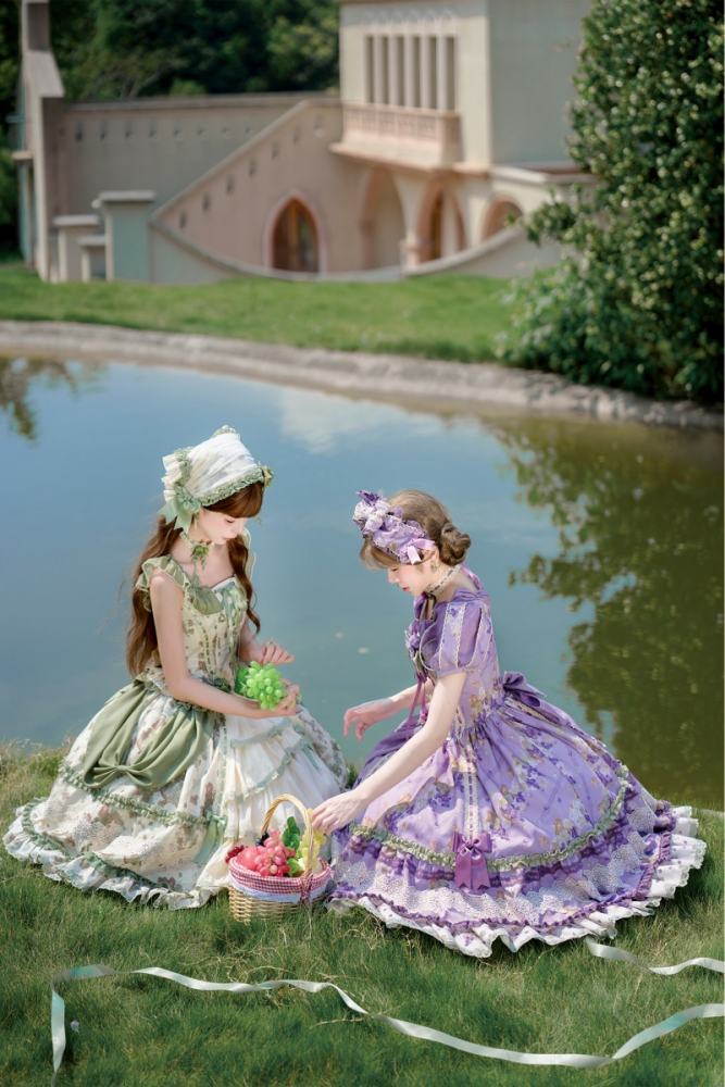 Airfreeing Fairy Merlot Girl Manor Lolita OP Top and Skirt
