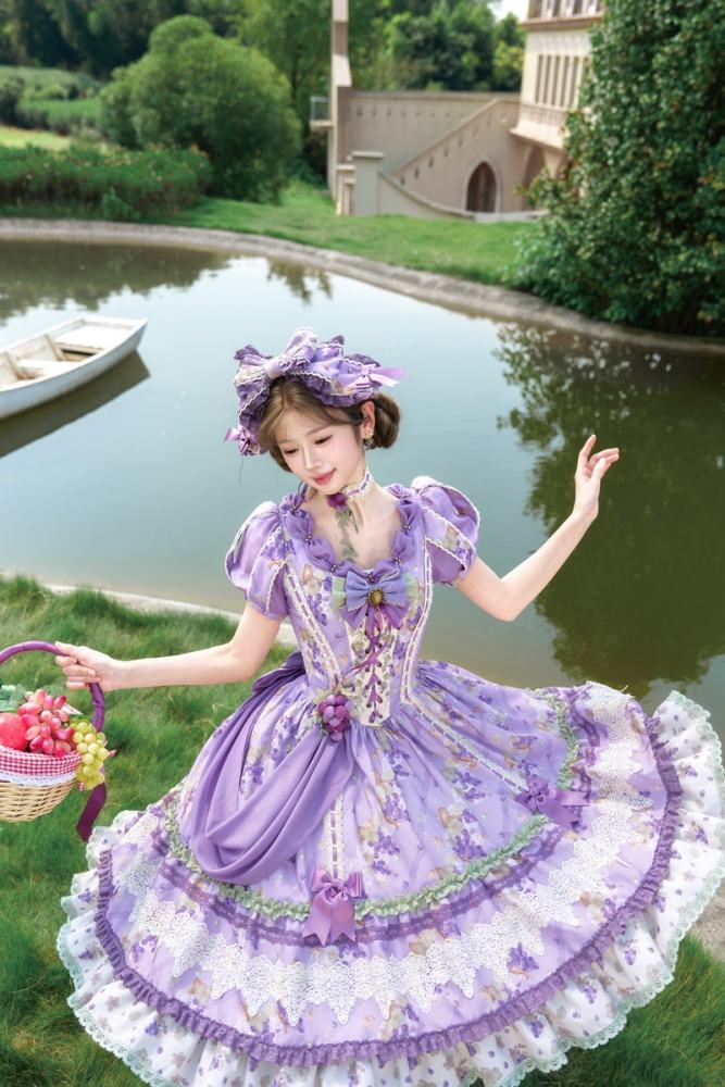 Airfreeing Fairy Merlot Girl Manor Lolita OP Top and Skirt
