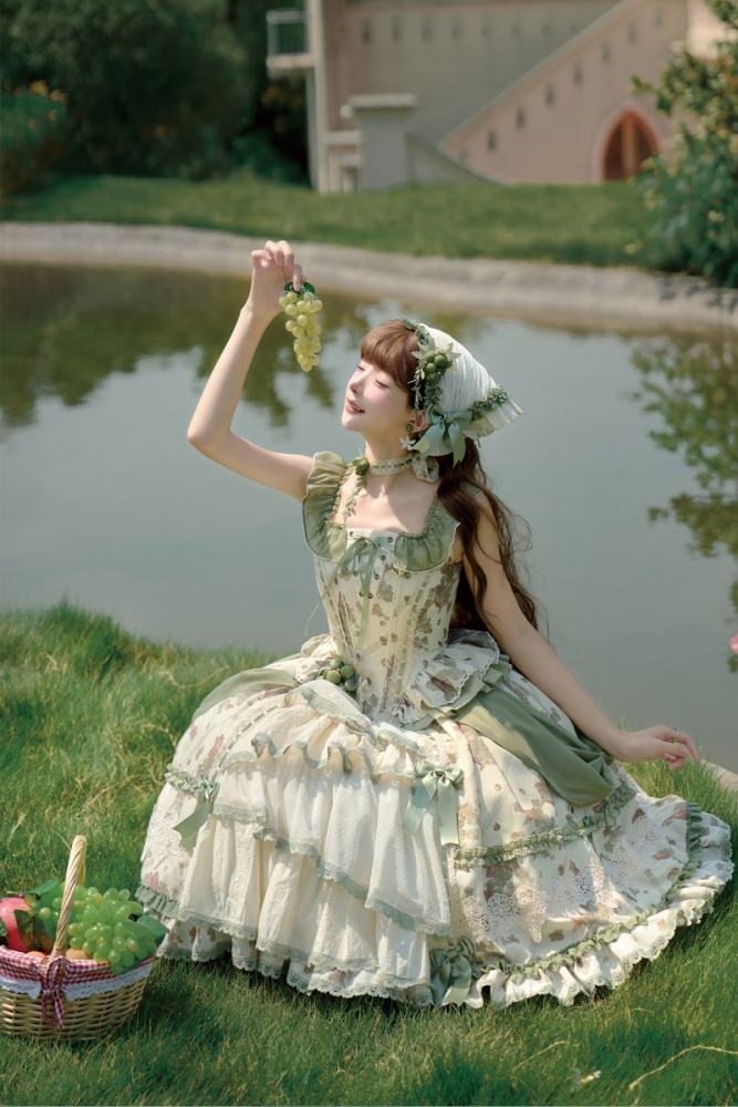 Airfreeing Fairy Merlot Girl Manor Lolita OP Top and Skirt