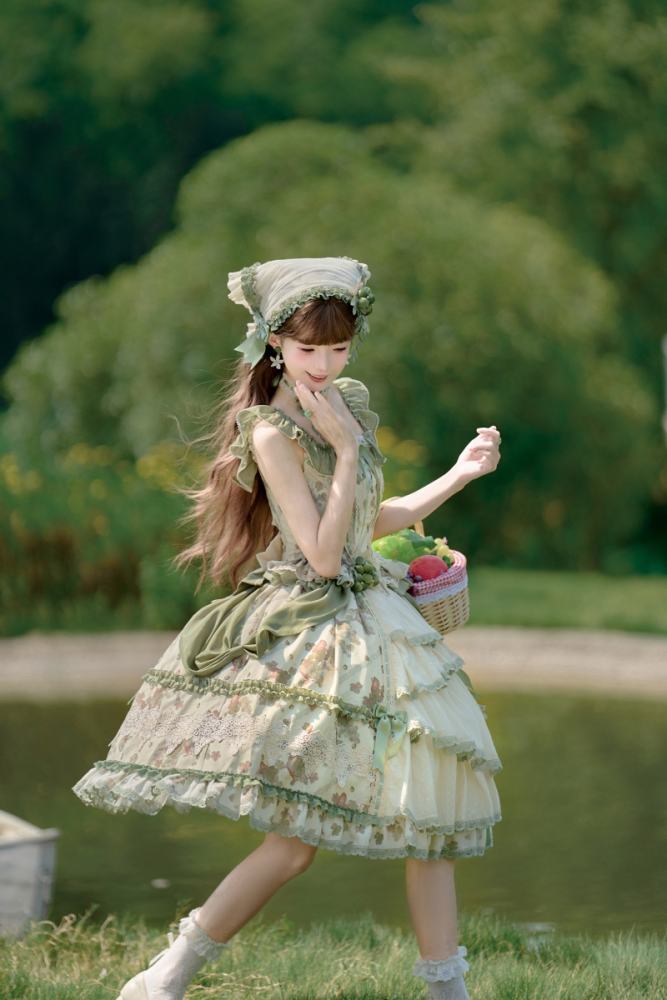Airfreeing Fairy Merlot Girl Manor Lolita OP Top and Skirt