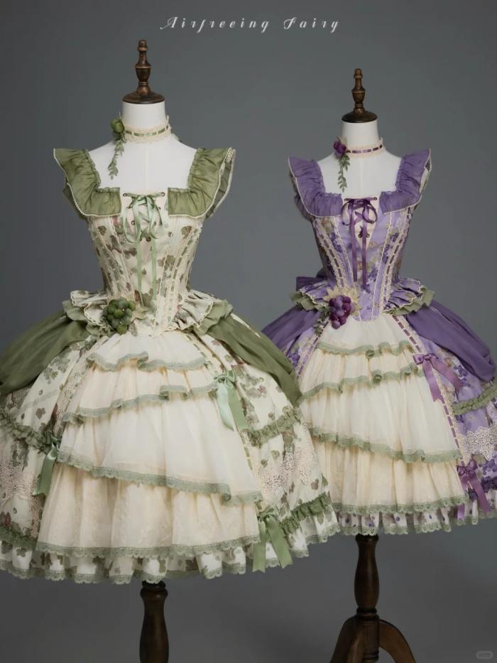 Airfreeing Fairy Merlot Girl Manor Lolita OP Top and Skirt