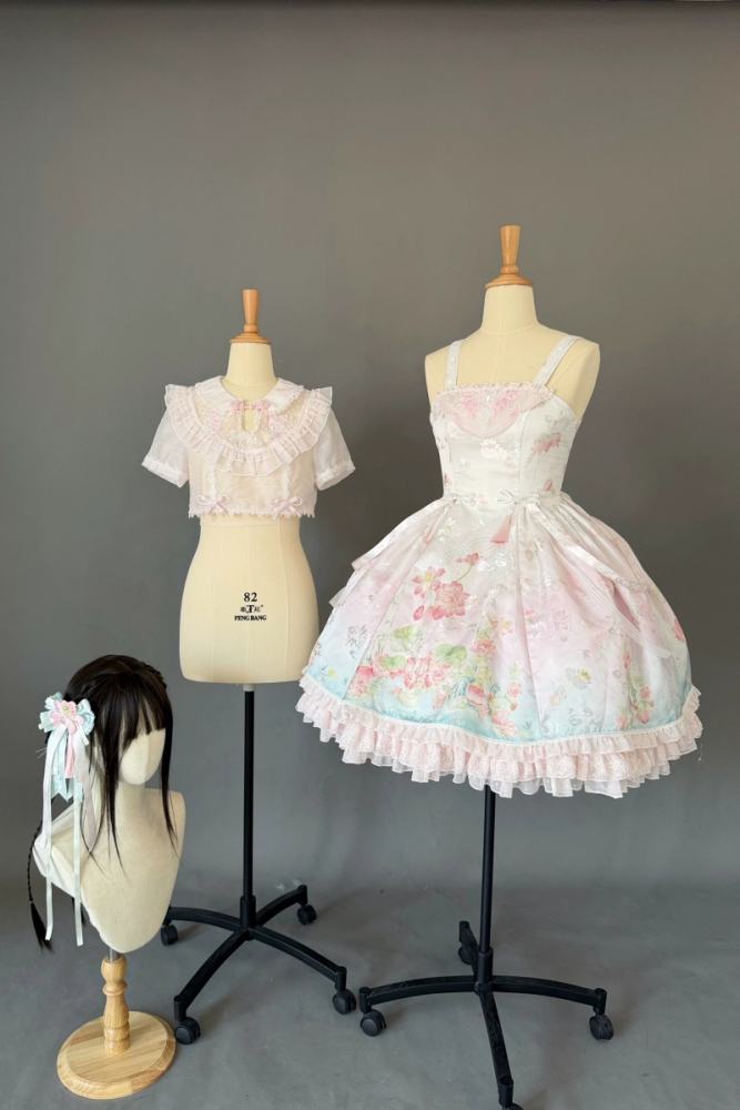 Chill Lotus Song Hanfu Qi Lolita JSK and Headdress