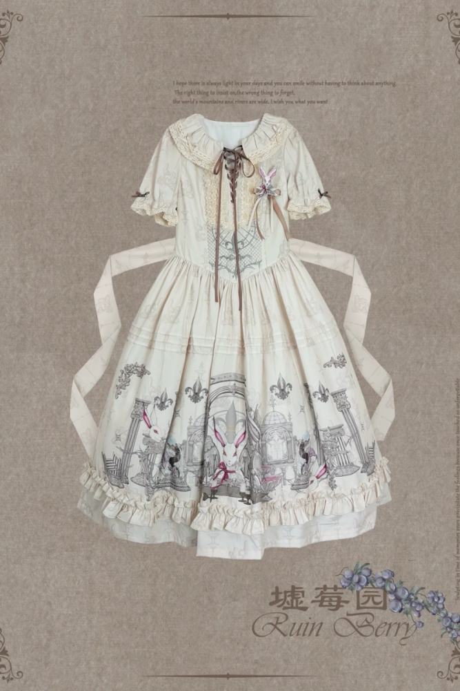 Ruin Berry ～Rabbit Palace～ Prints Lolita Short and Long OP