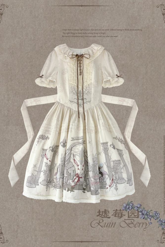 Ruin Berry ～Rabbit Palace～ Prints Lolita Short and Long OP