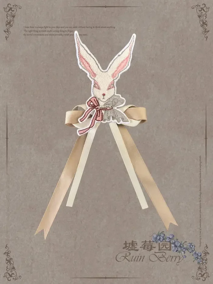 Ruin Berry ～Rabbit Palace~ Lolita Brooch Hairband and Triangular Scarf