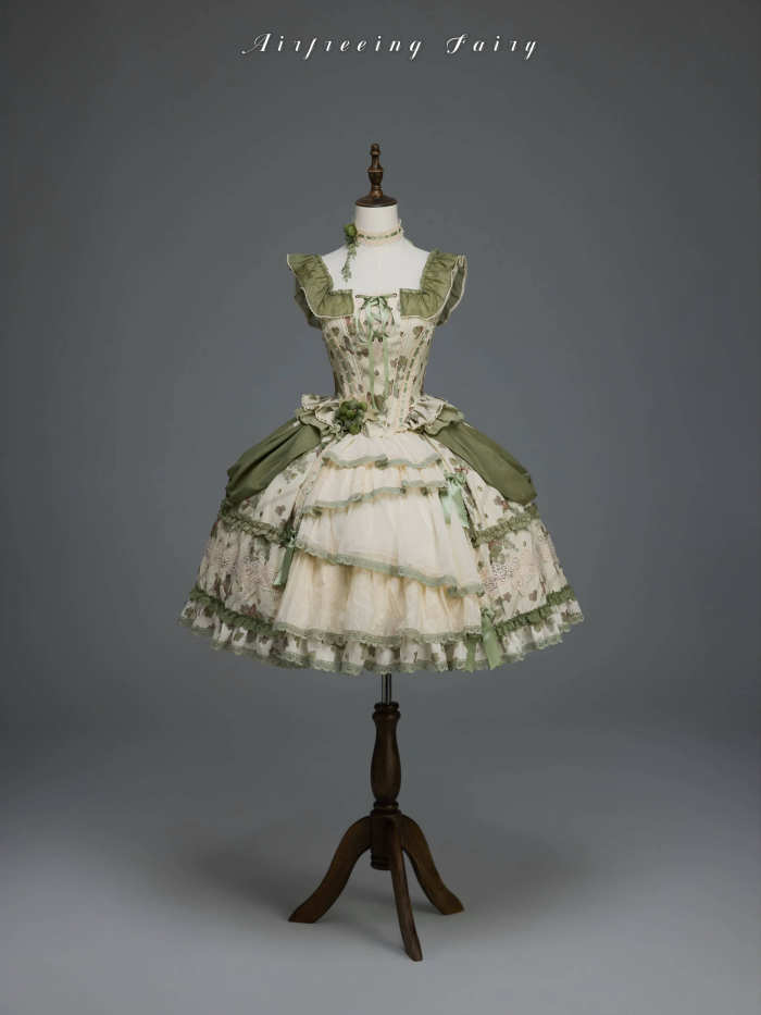 Airfreeing Fairy Merlot Girl Manor Lolita OP Top and Skirt