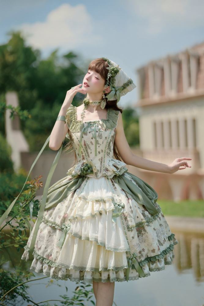 Airfreeing Fairy Merlot Girl Manor Lolita OP Top and Skirt
